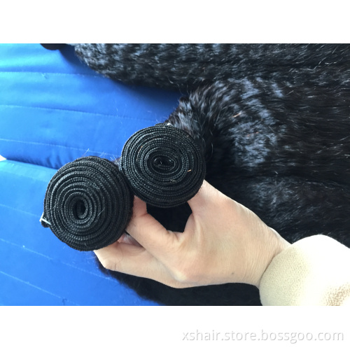 Kinky straight yaki human curly hair indian weave bundles 12a raw wave hair bundles human hair vendor
